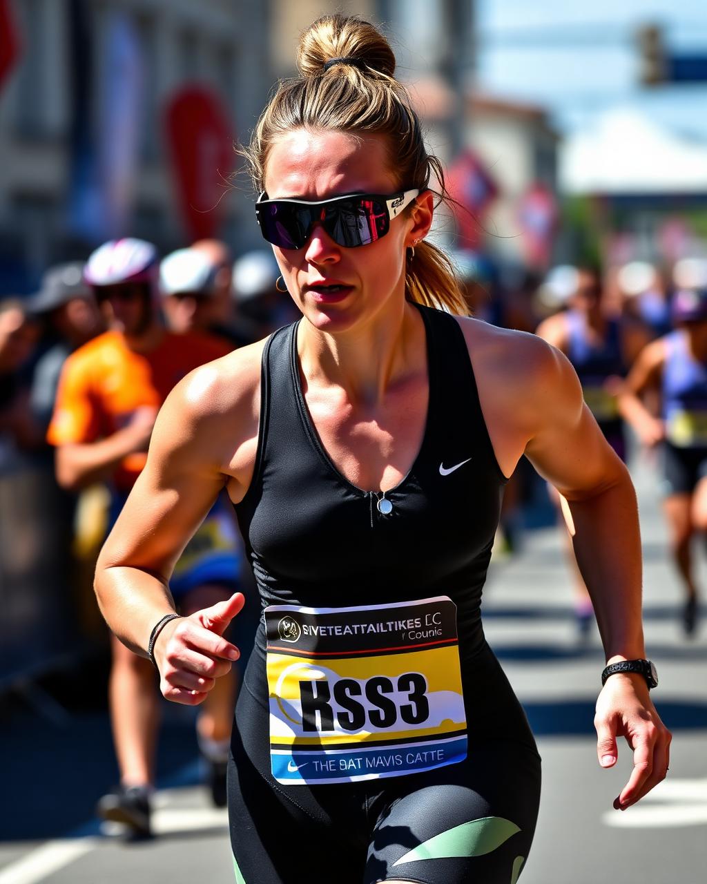 Triathlète en pleine course